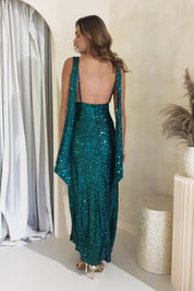 Yara Sequin Formal Gown | Emerald Green