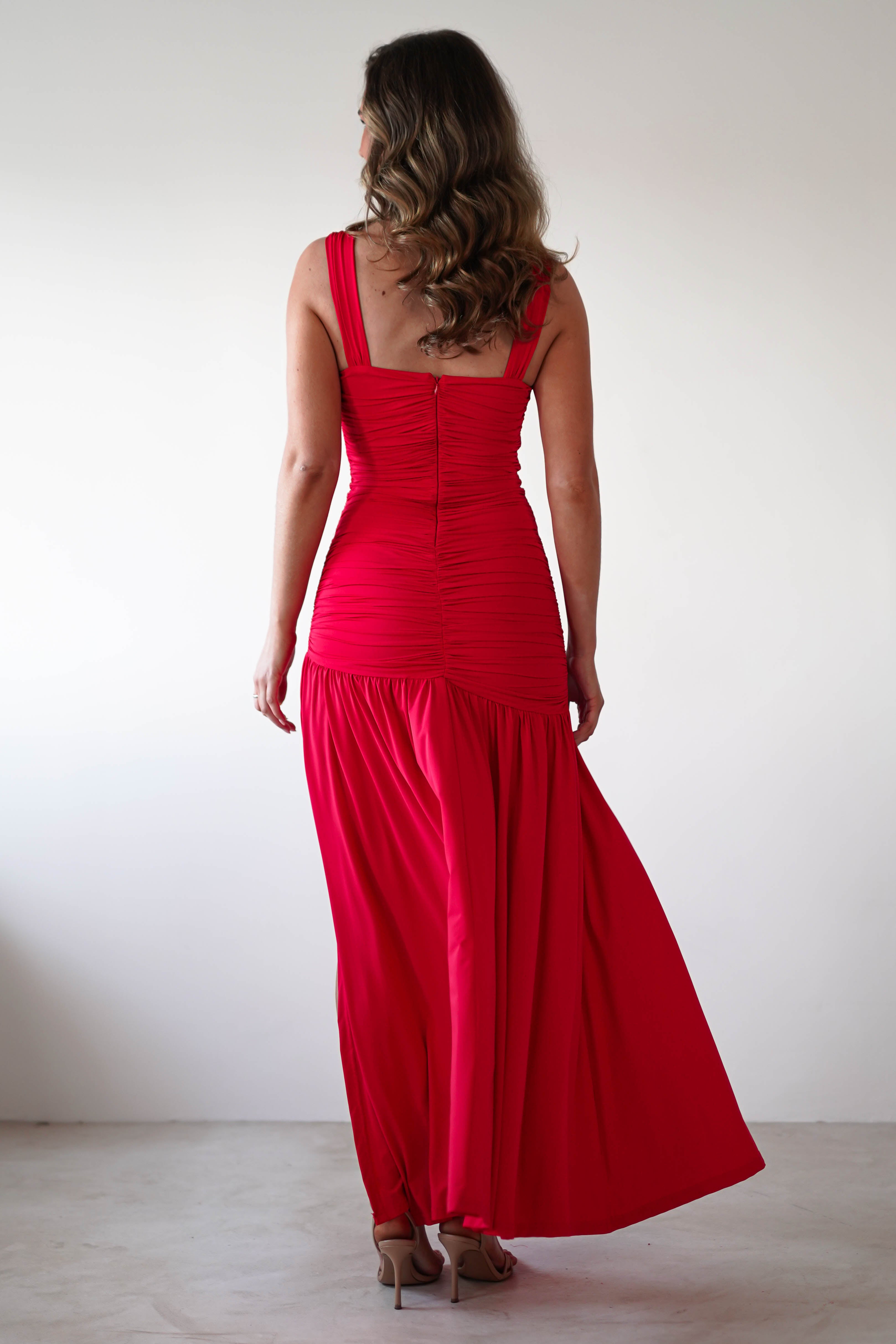 Milla Jersey Bodycon Maxi Dress | Red