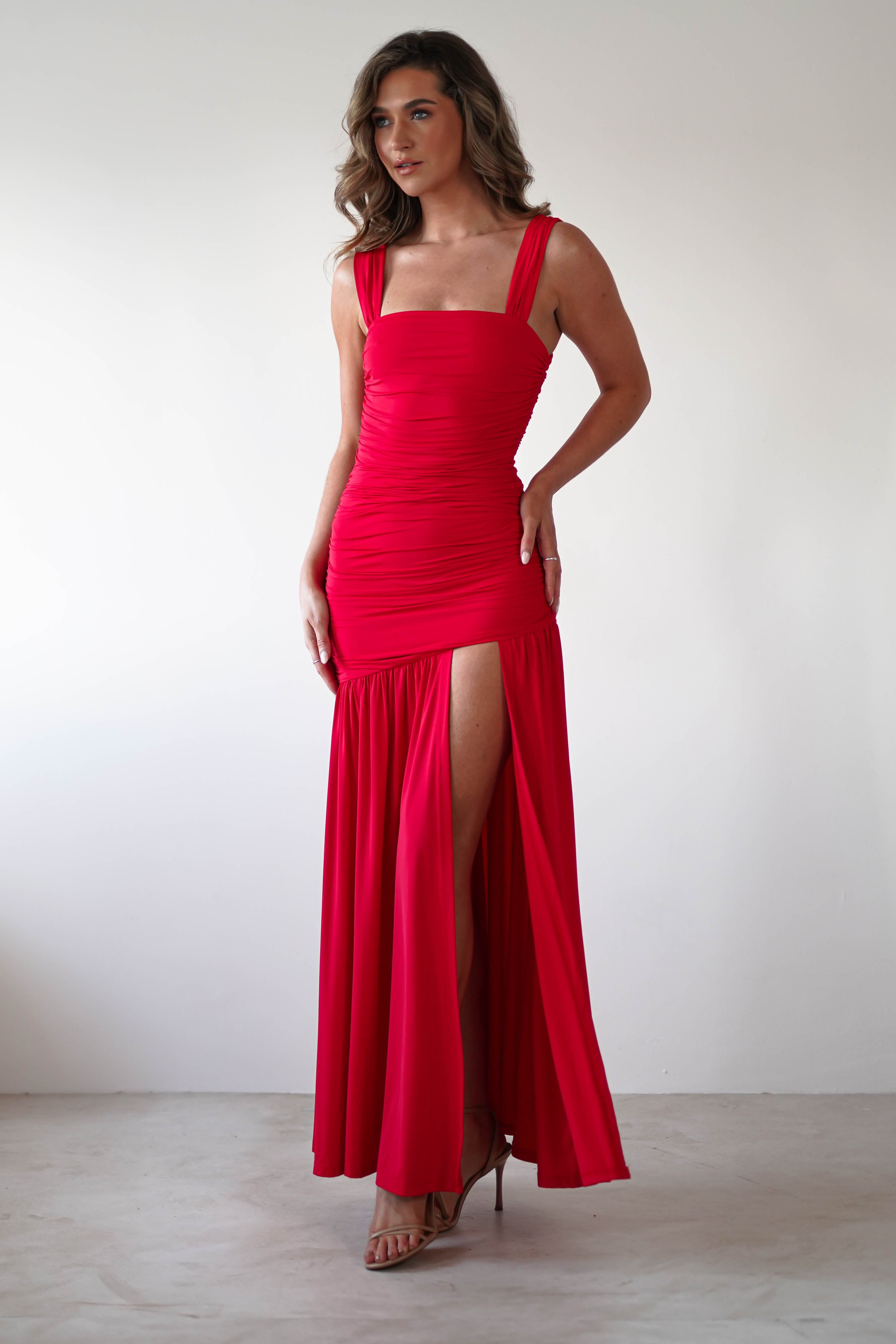 Milla Jersey Bodycon Maxi Dress | Red