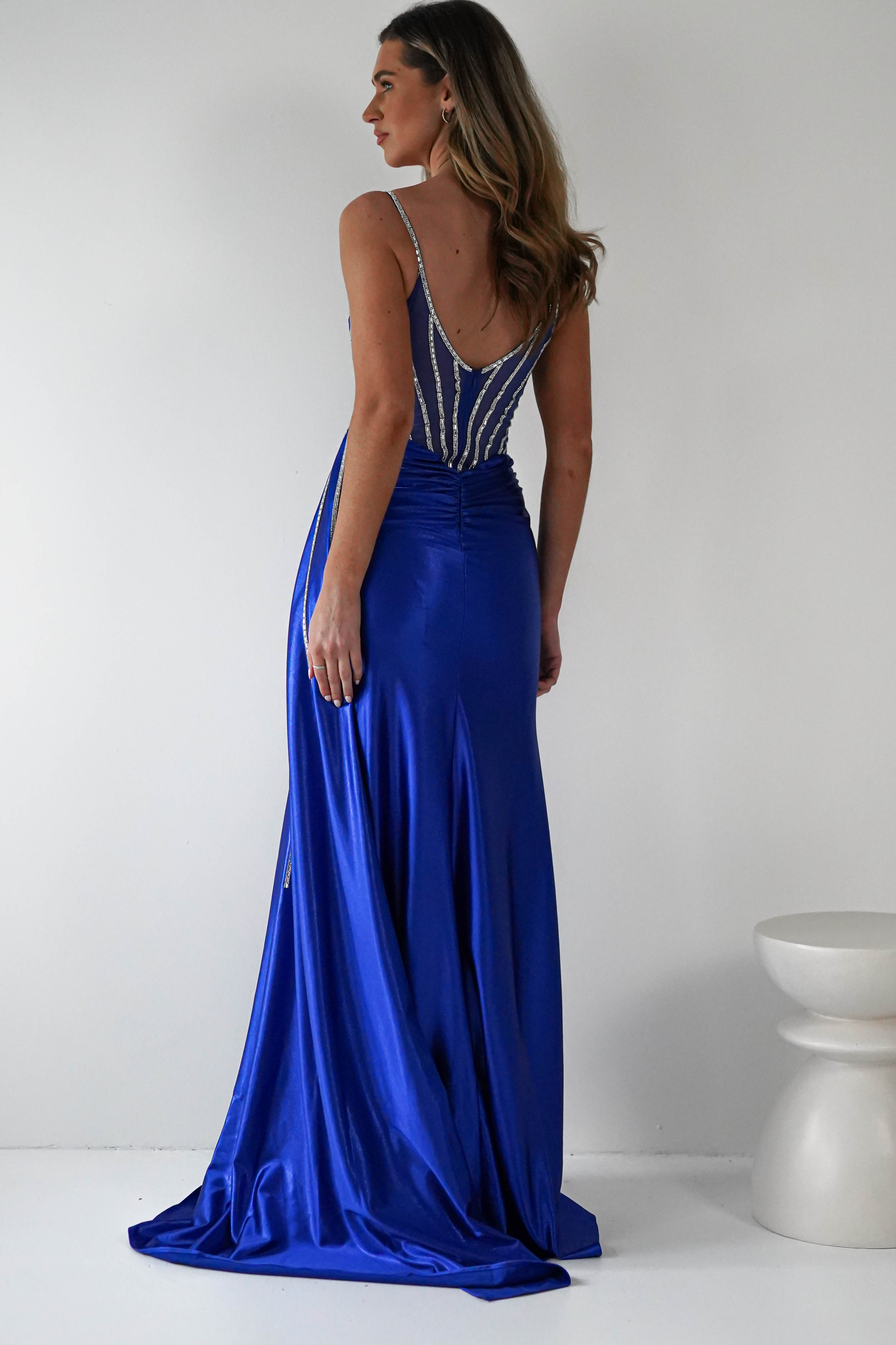 Leonardo Diamante Bodycon Gown | Royal Blue