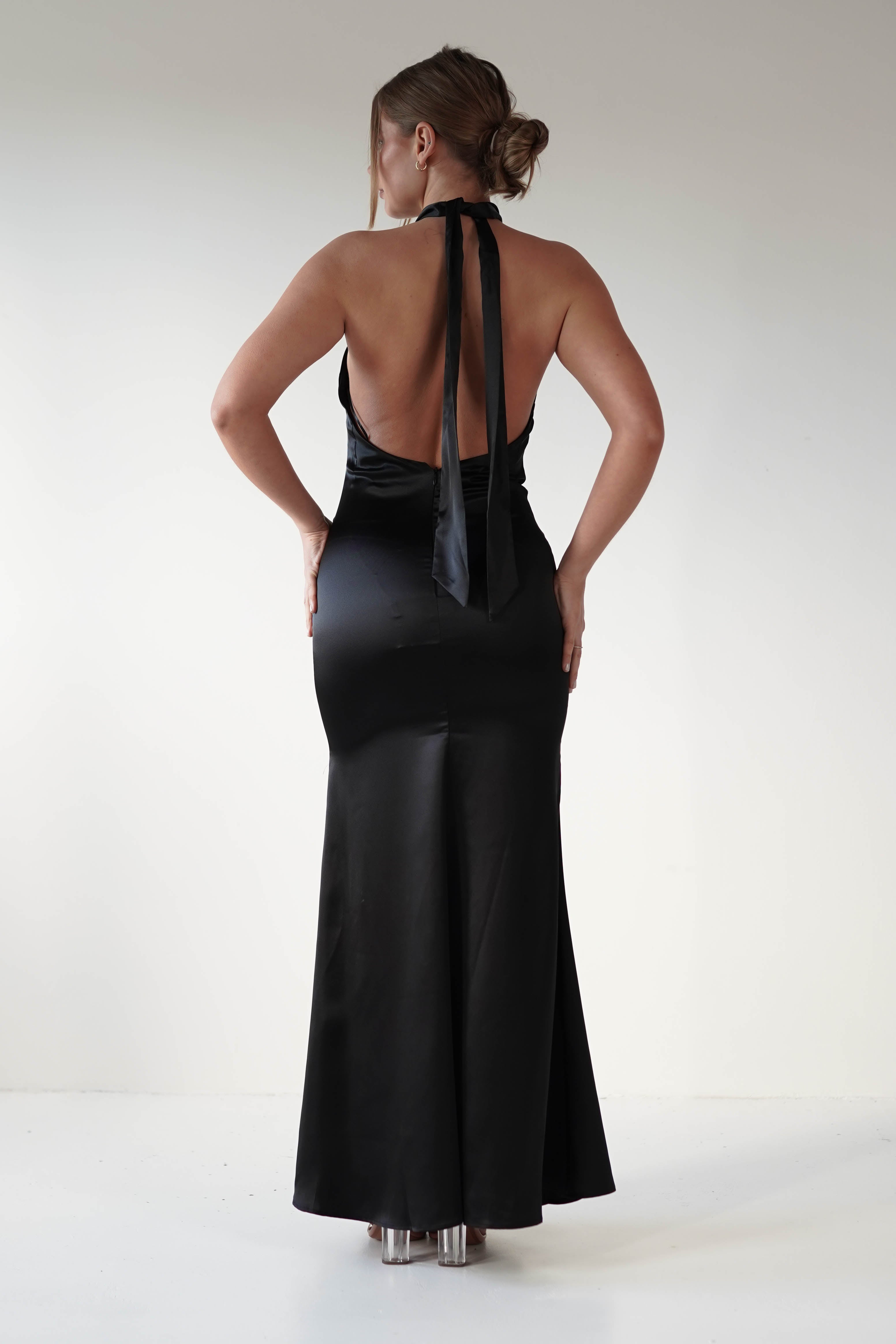 Kartia Halterneck Maxi Gown | Black