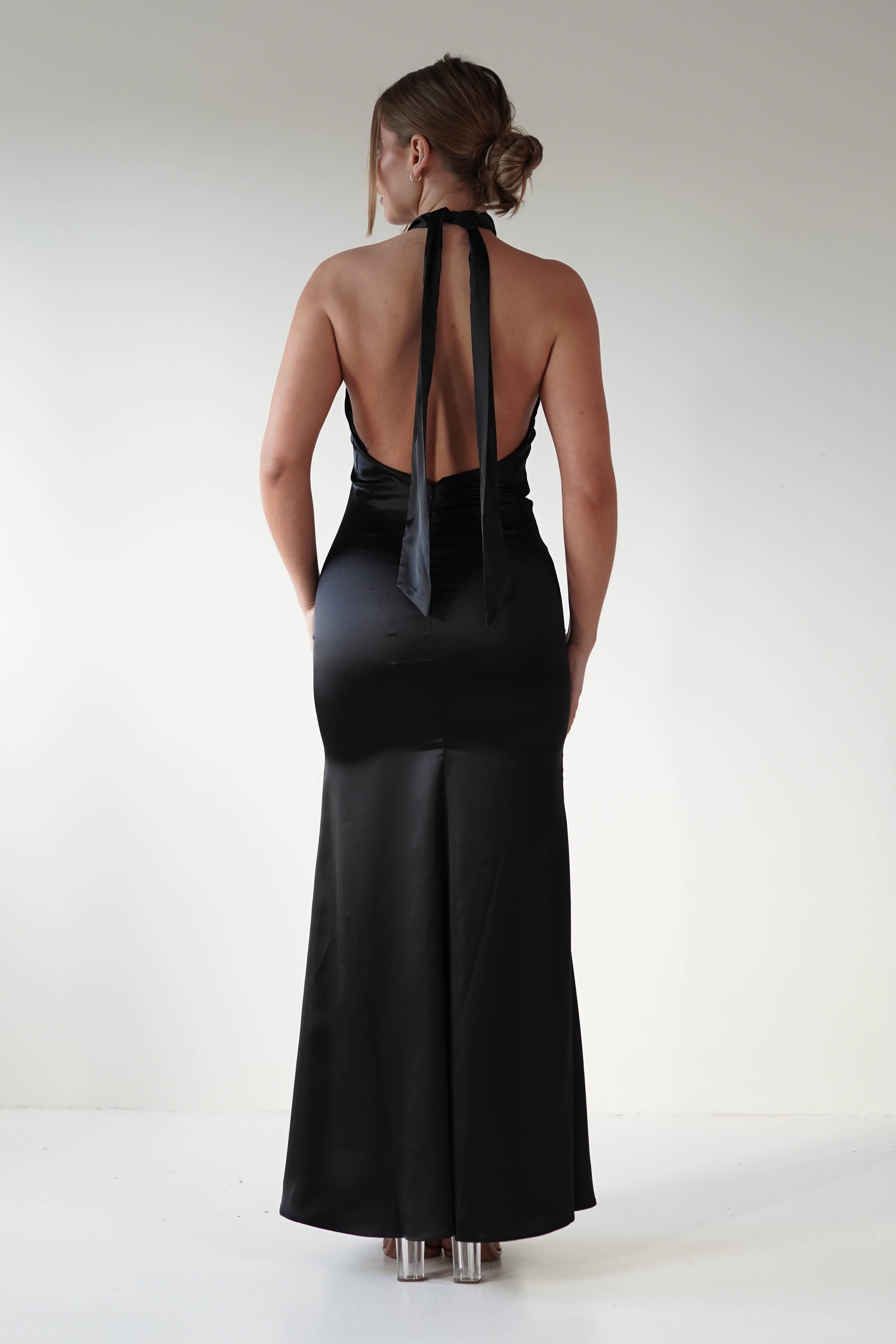 Kartia Halterneck Maxi Gown | Black