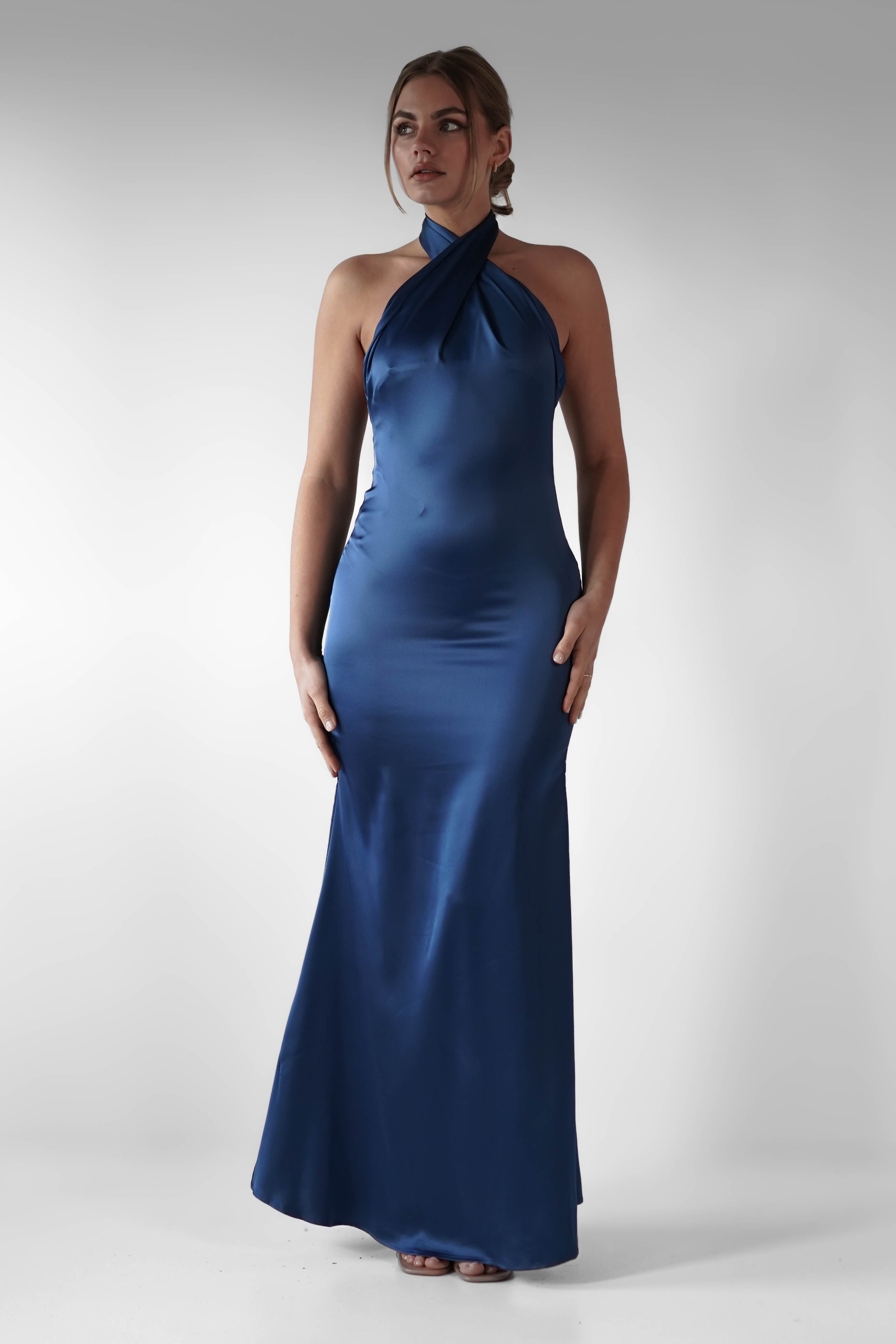 Kartia Halterneck Maxi Gown | Navy