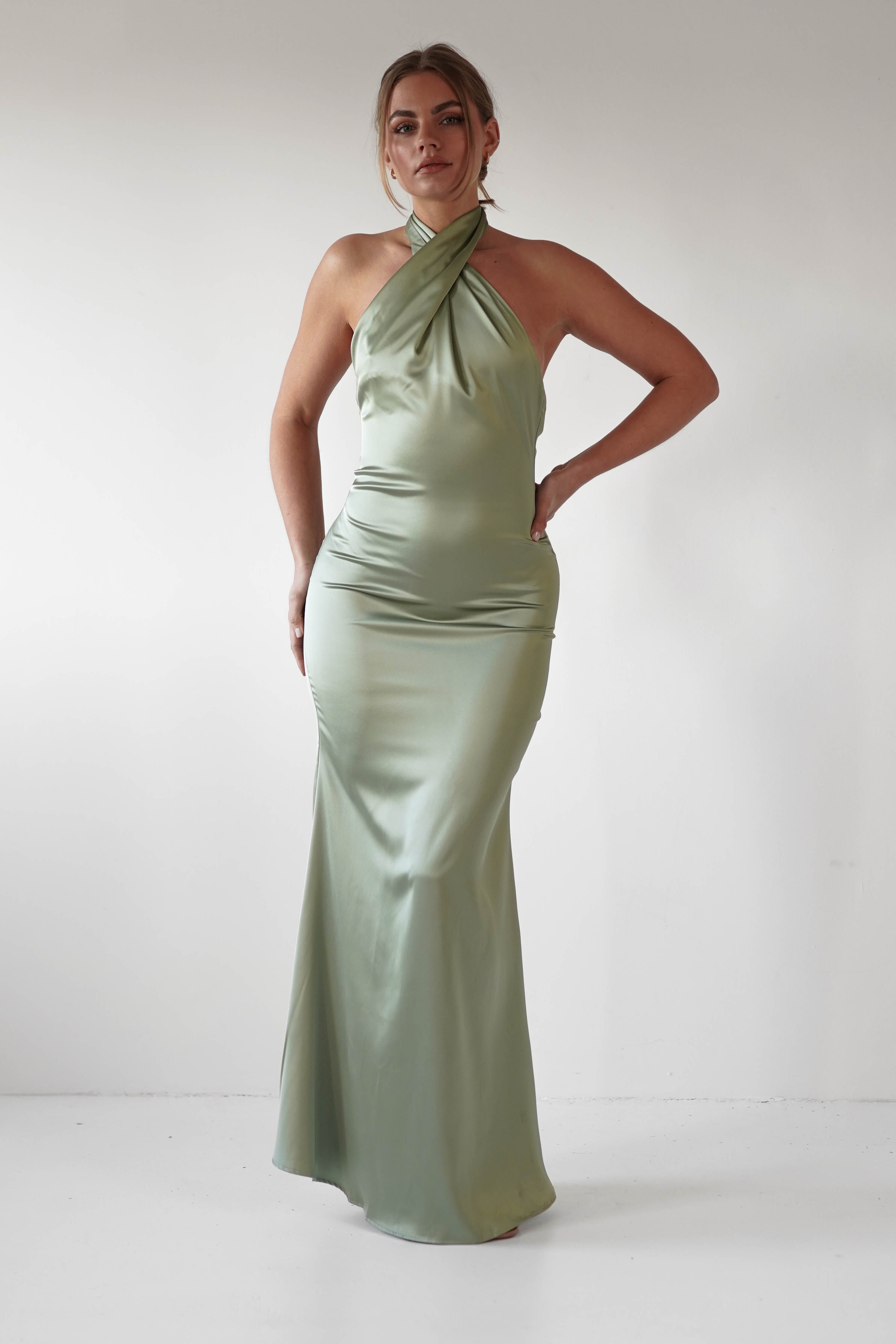 Kartia Halterneck Maxi Gown | Sage