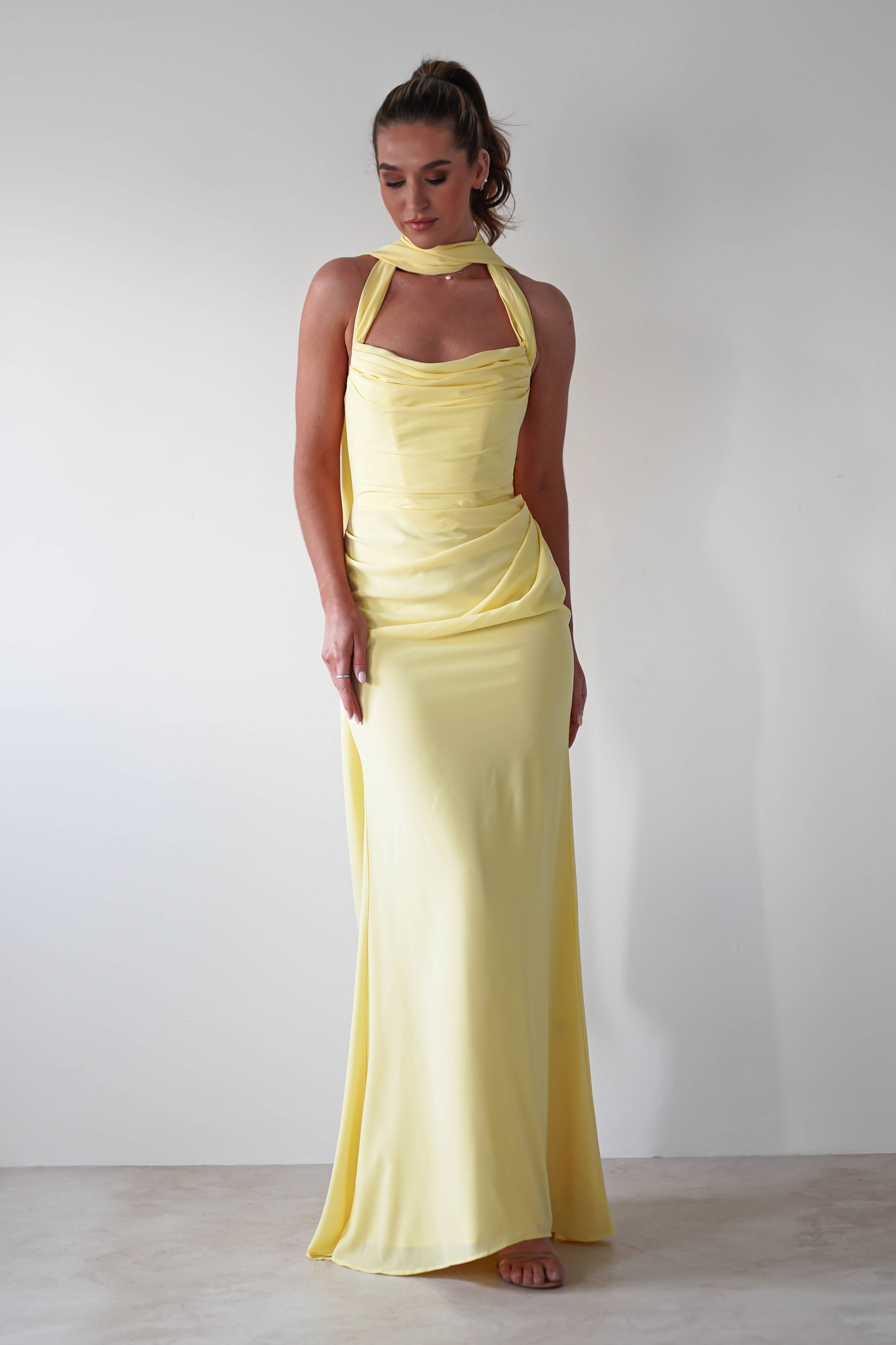 Lisa Multiway Chiffon Gown | Yellow