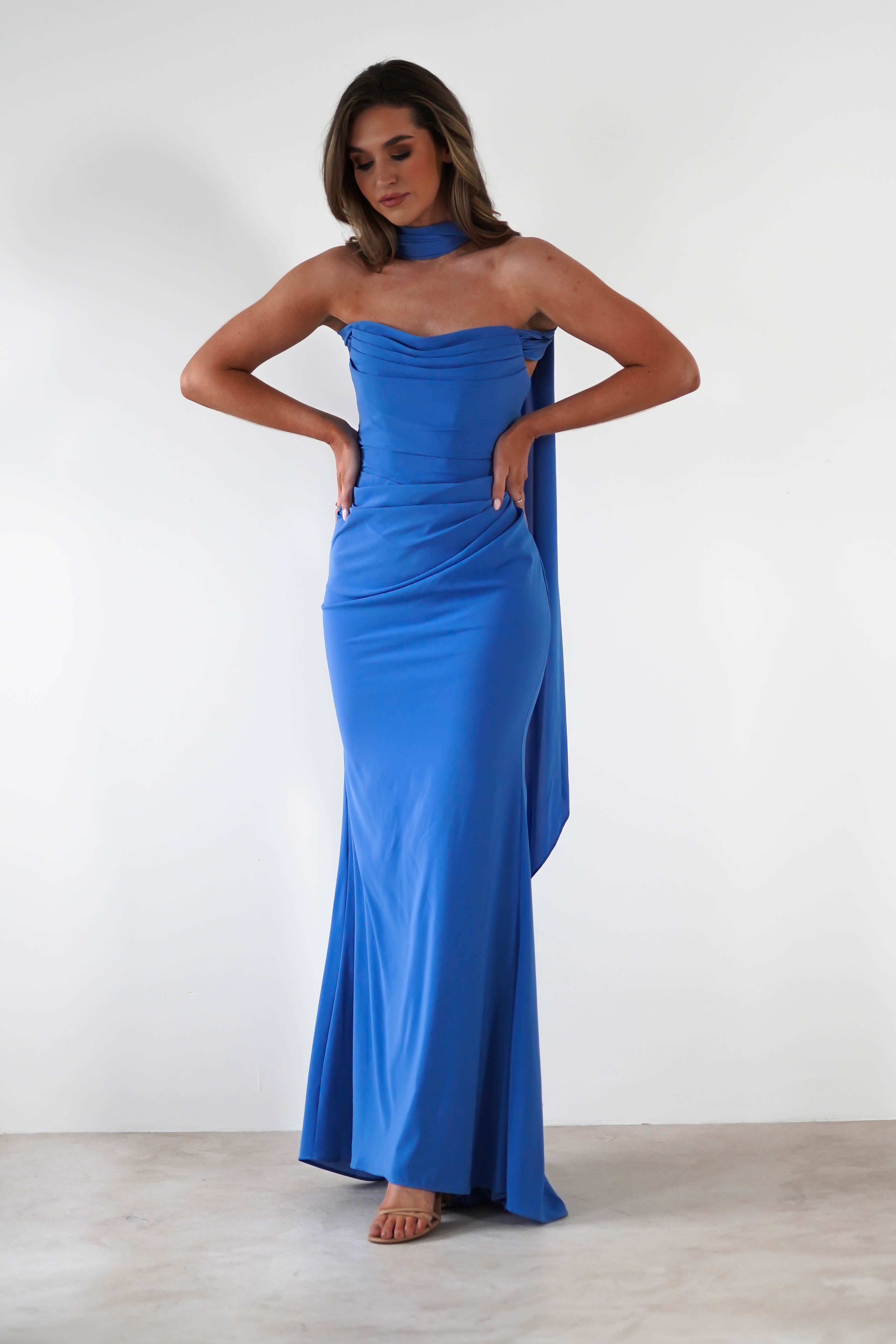 Lisa Multiway Chiffon Gown | Blue