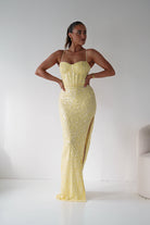Oh Hello Clothing Women > Clothing > Dresses 1*DONE -LOVESOME- CD30508-YELLOW SEQUIN GOWN