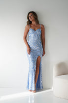 Oh Hello Clothing Women > Clothing > Dresses 1*DONE - LOVESOME-CD55508-LIGHT BLUE SEQUIN GOWN