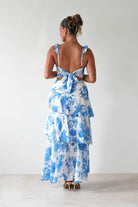 Madrid Ruffle Floral Maxi Dress Blue | Wedding Guest Dress | Maxi | Oh Hello Clothing