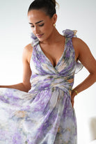 Oh Hello Clothing Women > Clothing > Dresses 1*DONE - MANIJU-MF25105-Floral  Maxi Dress with Ruffle Detail
