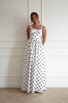 Oh Hello Clothing Women > Clothing > Dresses 1*DONE - MANIJU-MF25154-Polka Dot Midi Dress in White