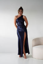 Oh Hello Clothing Women > Clothing > Dresses 1*DONE - MANIJU- MM24520-NAVY One-Shoulder Dress with Matching Scarf
