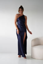 Oh Hello Clothing Women > Clothing > Dresses 1*DONE - MANIJU- MM24520-NAVY One-Shoulder Dress with Matching Scarf