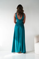 Oh Hello Clothing Women > Clothing > Dresses 1*DONE - MANIJU-MM26010-TEAL SATIN DRESS (Copy)