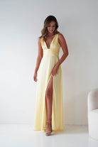 Oh Hello Clothing Women > Clothing > Dresses 1*DONE - MANIJU-MM26010-YELLOW SATIN DRESS (Copy)