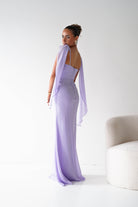 Oh Hello Clothing Women > Clothing > Dresses 1*DONE - MANIJU- MM2964- Lavender Chiffon Draped Maxi Dress