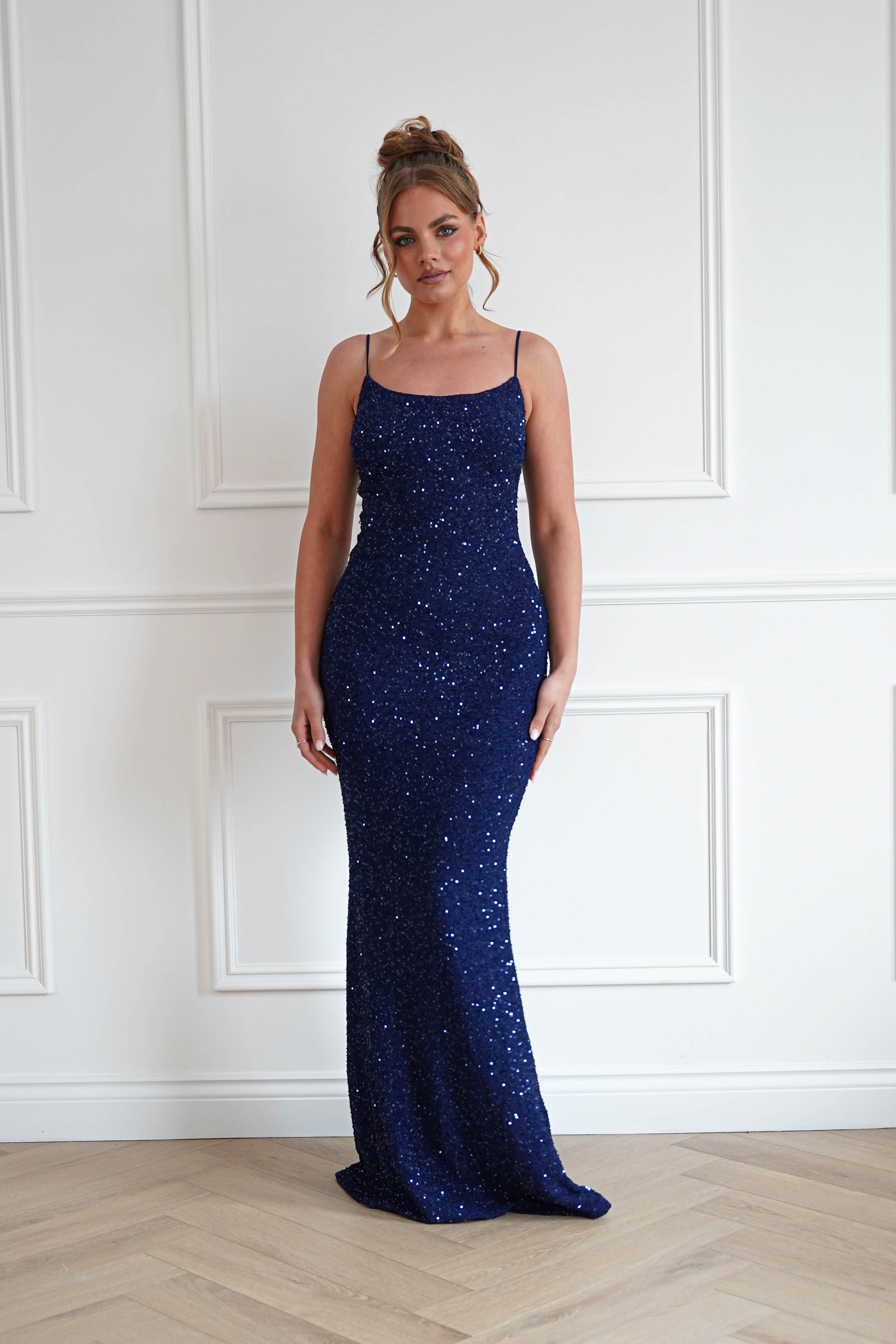 Oh Hello Clothing Dresses > Prom Dresses 1*Done- Maria Sequin Bodycon Maxi Gown / new colour Blue