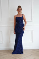 Oh Hello Clothing Dresses > Prom Dresses 1*Done- Maria Sequin Bodycon Maxi Gown / new colour Blue