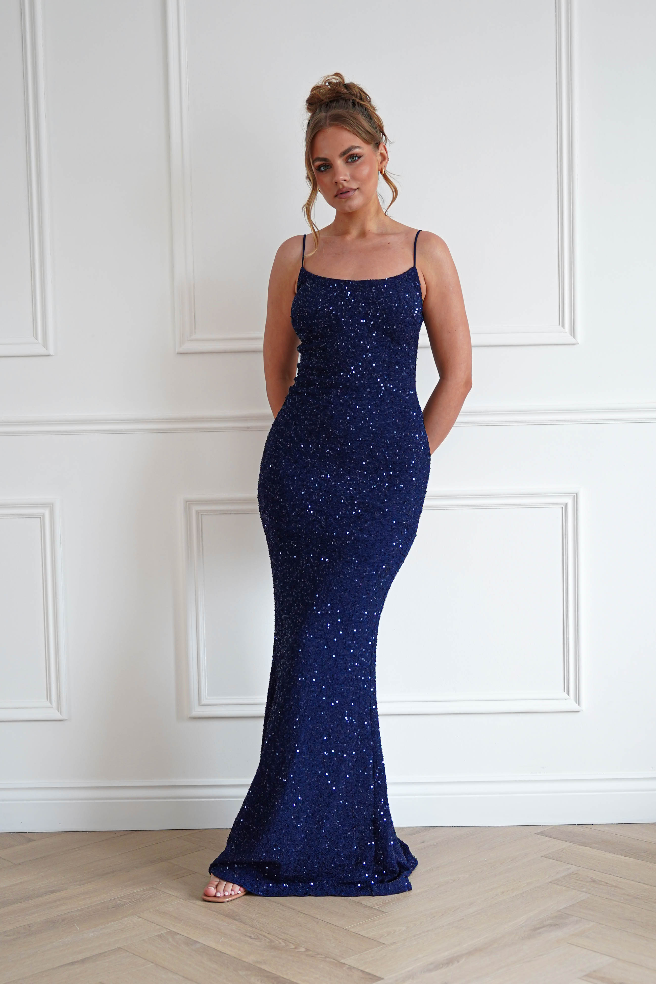 Oh Hello Clothing Dresses > Prom Dresses 1*Done- Maria Sequin Bodycon Maxi Gown / new colour Blue
