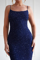 Oh Hello Clothing Dresses > Prom Dresses 1*Done- Maria Sequin Bodycon Maxi Gown / new colour Blue