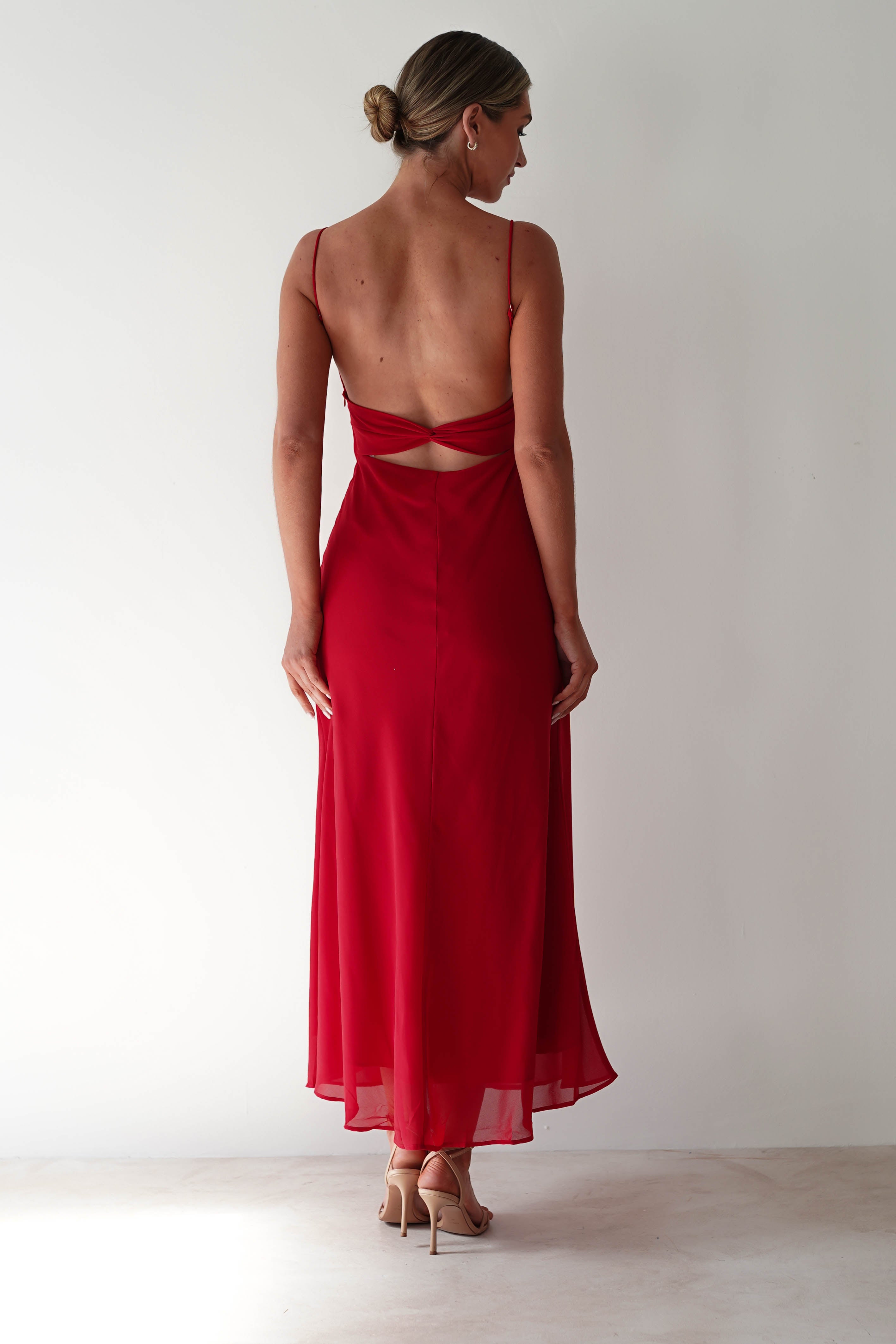 Cayson Open Back Maxi Dress | Red