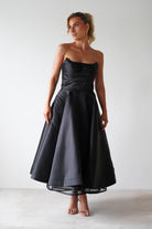 Madison A-Line Midi Dress Black | Wedding Guest Dress | A-Line | Midi | Oh Hello Clothing