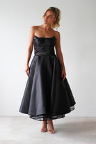 Madison A-Line Midi Dress Black | Wedding Guest Dress | A-Line | Midi | Oh Hello Clothing