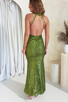 Arizona Bodycon Sequin Maxi Gown | Olive | Debs & Prom | Formal Gown | Oh Hello Clothing