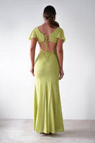 Preston Flutter Sleeve Maxi Dress Lime Green | Wedding Guest Dress | Maxi | Oh Hello Clothing