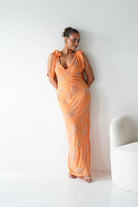 Oh Hello Clothing Women > Clothing > Dresses 1*DONE-Noah Floral Embellished Maxi Dress | ORANGE