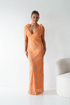 Oh Hello Clothing Women > Clothing > Dresses 1*DONE-Noah Floral Embellished Maxi Dress | ORANGE