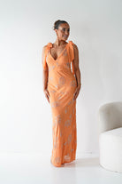 Oh Hello Clothing Women > Clothing > Dresses 1*DONE-Noah Floral Embellished Maxi Dress | ORANGE
