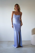 Elsa Matte Satin Maxi Gown | Periwinkle Blue | Debs & Prom | Formal Gown | Oh Hello Clothing