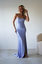 Elsa Matte Satin Maxi Gown | Periwinkle Blue | Debs & Prom | Formal Gown | Oh Hello Clothing