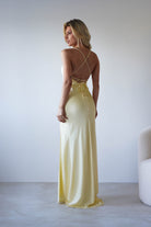 Elsa Matte Satin Maxi Gown | Yellow | Debs & Prom | Formal Gown | Oh Hello Clothing