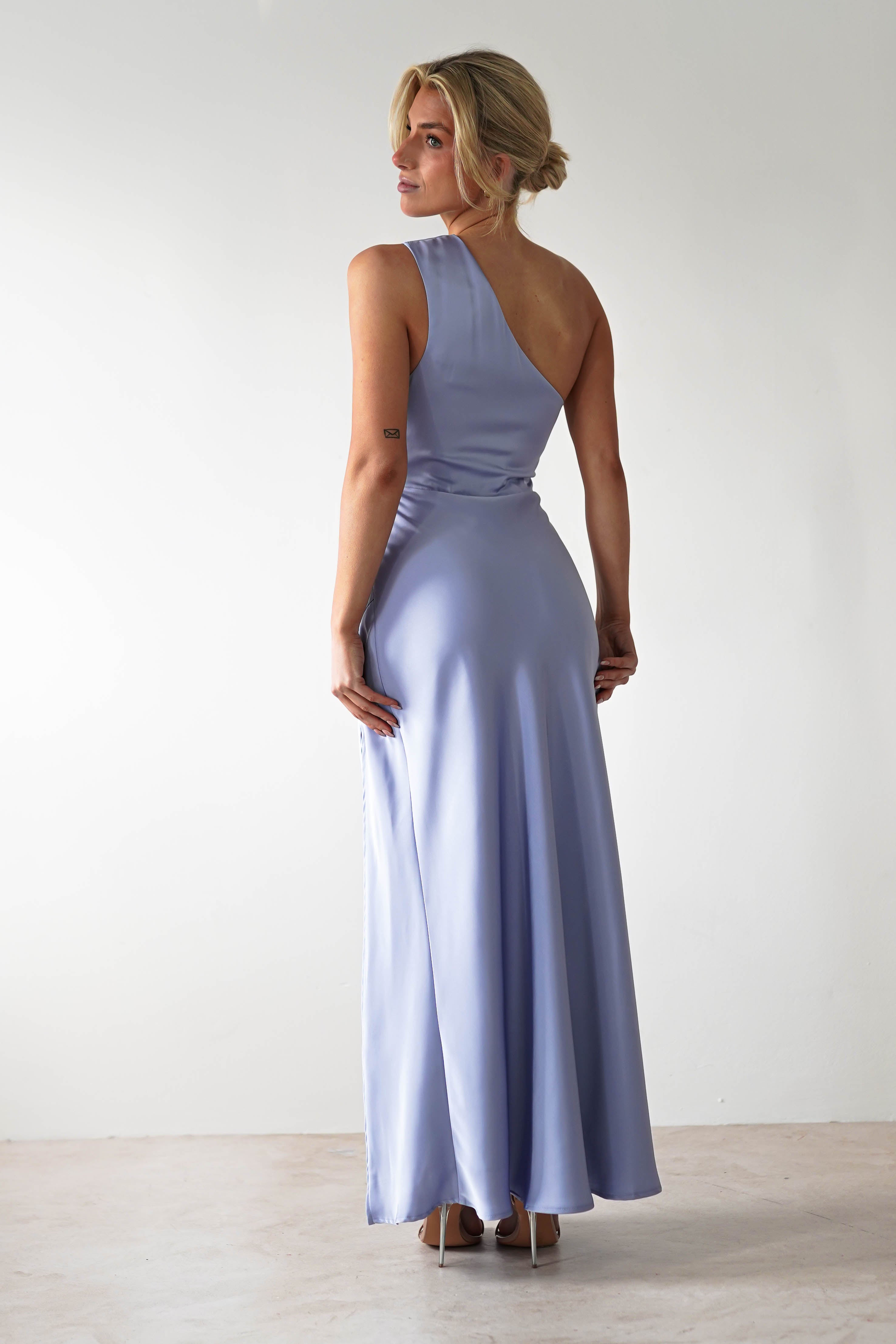 Meera Soft Matte Satin Midaxi Dress | Blue