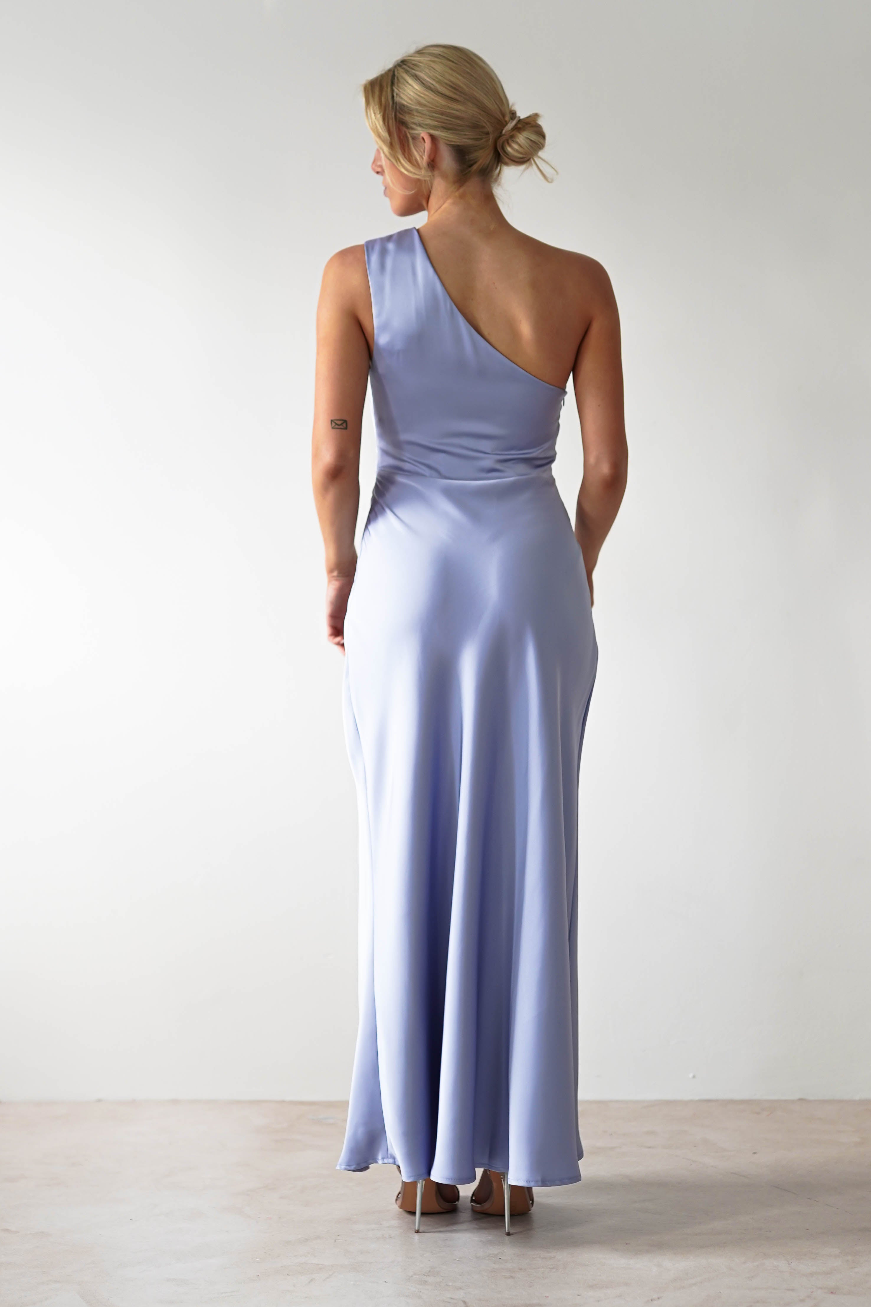 Meera Soft Matte Satin Midaxi Dress | Blue