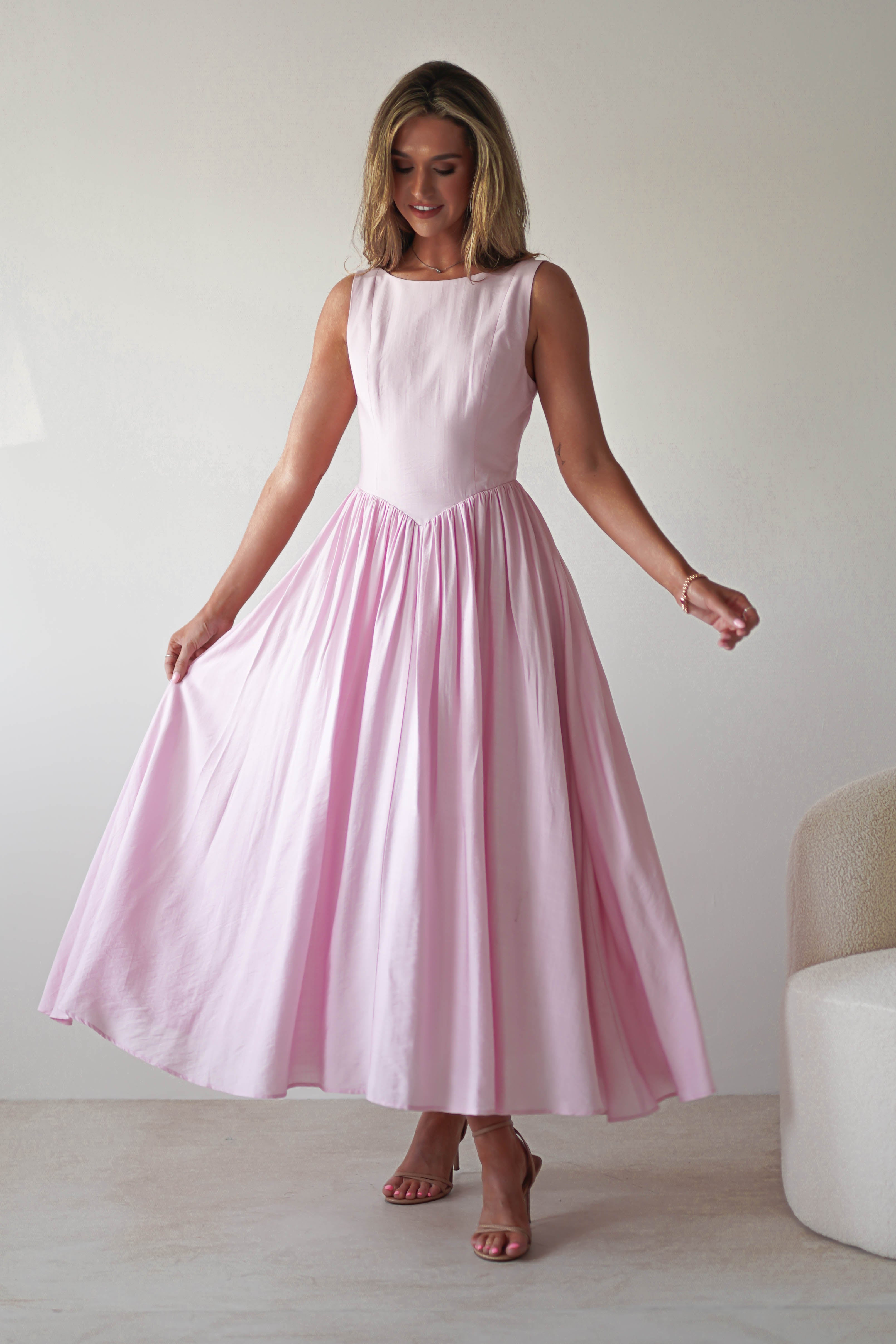 Monroe Skater Midaxi Dress | Pink