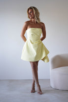 Quinta Strapless Mini Dress Yellow | Wedding Guest Dress | Oh Hello Clothing