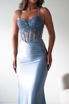 Oh Hello Clothing Dresses > Prom Dresses 1*DONE- Raya Embellished Corset Gown | NEW COLOUR- LIGHT BLUE SAMPLE