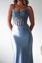 Oh Hello Clothing Dresses > Prom Dresses 1*DONE- Raya Embellished Corset Gown | NEW COLOUR- LIGHT BLUE SAMPLE