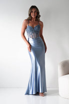 Oh Hello Clothing Dresses > Prom Dresses 1*DONE- Raya Embellished Corset Gown | NEW COLOUR- LIGHT BLUE SAMPLE