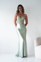 Oh Hello Clothing Dresses > Prom Dresses 1*DONE- Raya Embellished Corset Gown | NEW COLOUR- Sage SAMPLE (Copy) (Copy)