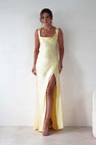 Riviera Soft Satin Maxi Gown | Yellow | Debs & Prom | Formal Gown | Oh Hello Clothing