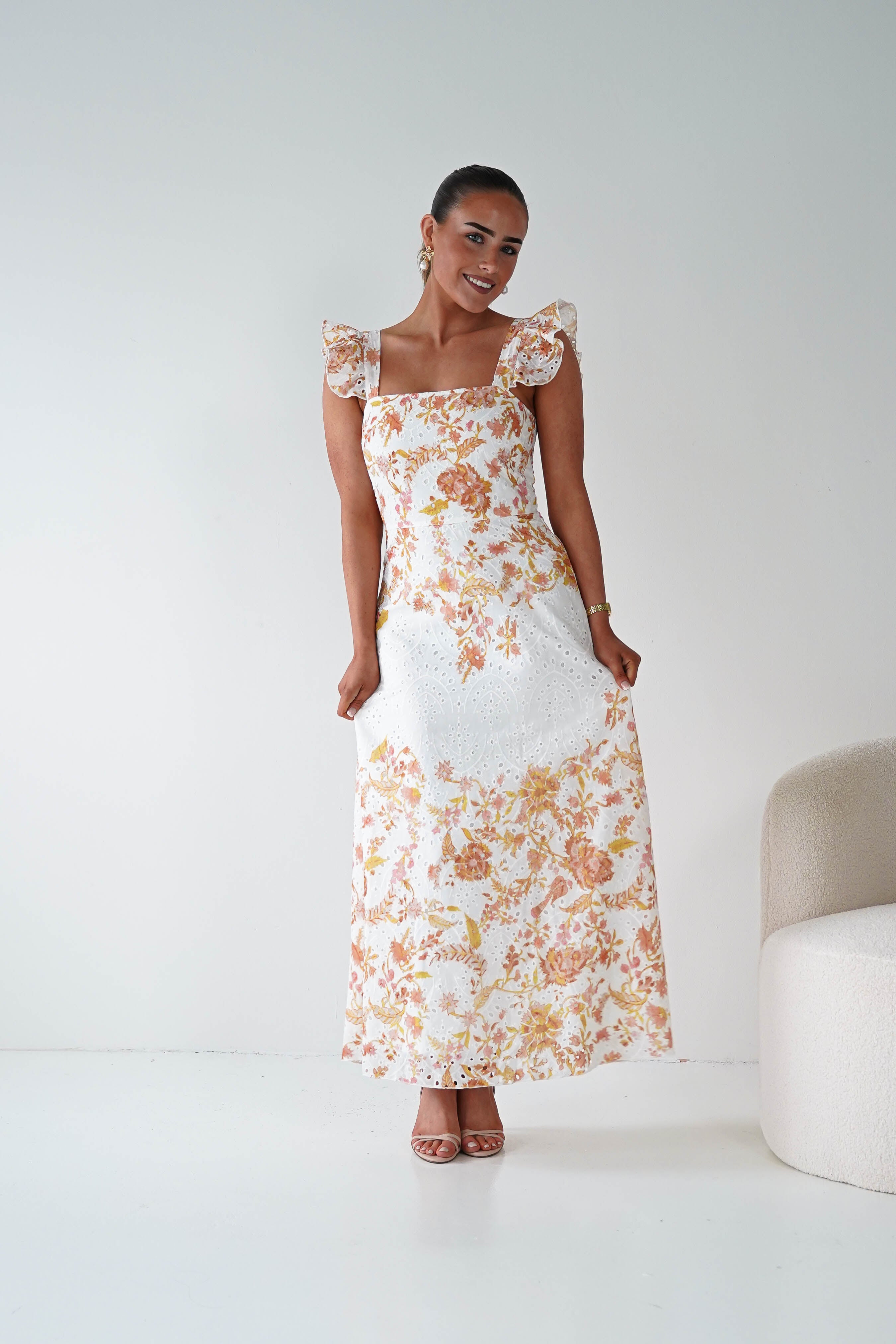 Oh Hello Clothing Women > Clothing > Dresses 1*DONE -S18801-ORLA BRODERIE ANGLAise FLORAL DRESS