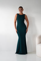 Oh Hello Clothing Women > Clothing > Dresses 1*DONE- Samantha Bow Detail Maxi Dress | DARK GREEN