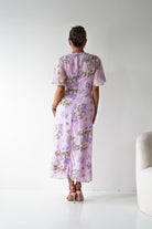 Oh Hello Clothing Women > Clothing > Dresses 1*DONE-SAMPLE Lilac Floral Draped Midi Dress