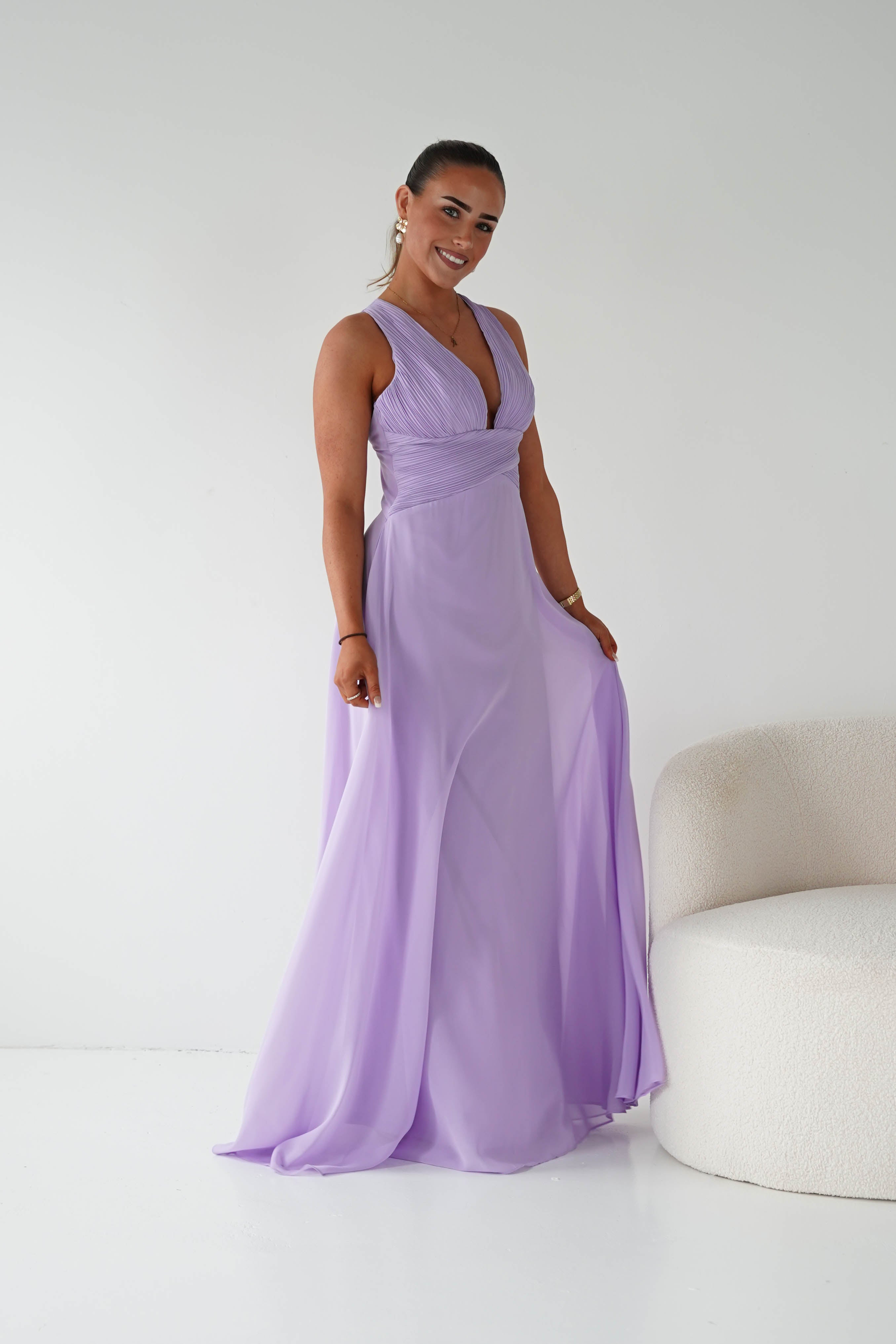 Oh Hello Clothing Women > Clothing > Dresses 1*DONE- Sara A-Line Chiffon Maxi Dress | LAVENDER