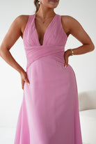 Oh Hello Clothing Women > Clothing > Dresses 1*DONE- Sara A-Line Chiffon Maxi Dress | PINK