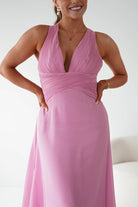 Oh Hello Clothing Women > Clothing > Dresses 1*DONE- Sara A-Line Chiffon Maxi Dress | PINK